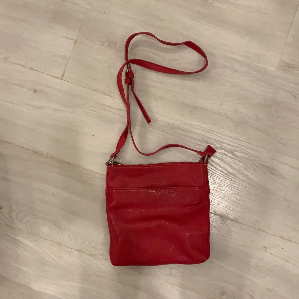 Faux Leather red sidebag